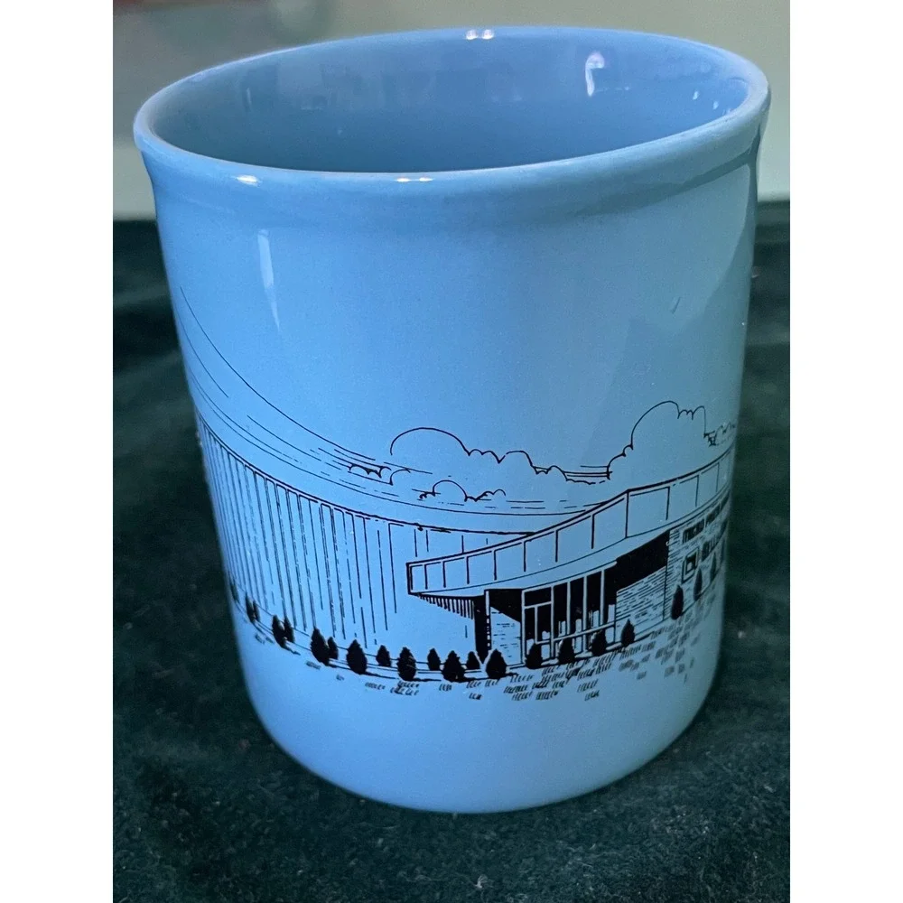 Vintage Bell & Howell Micro Photo Division Blue Ceramic Mug Made in England - Picture 2 of 9